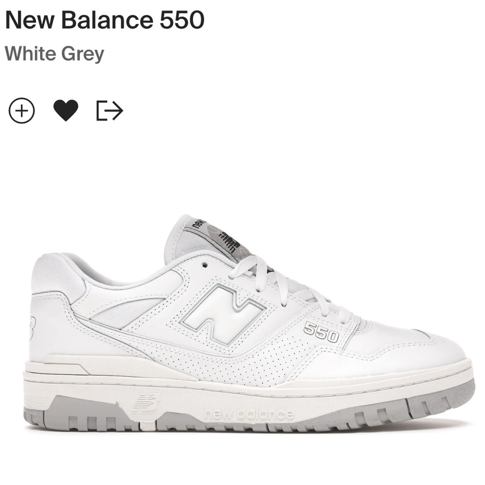 New balance 550 white and grey